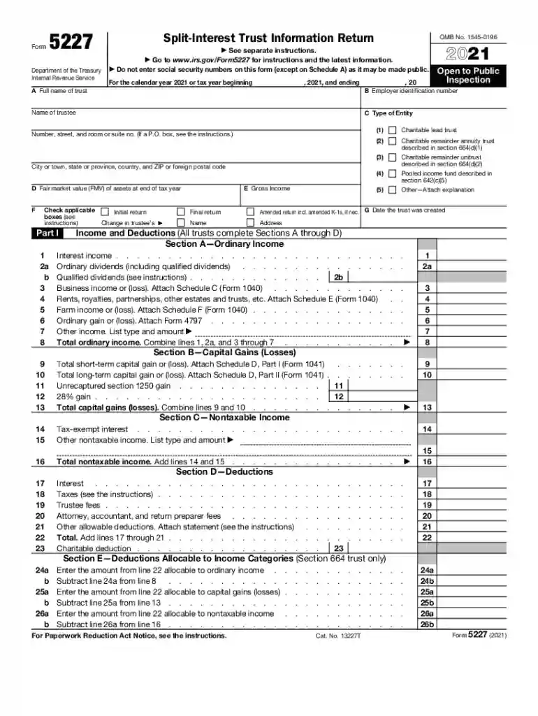form 5227 Preview on Page 1
