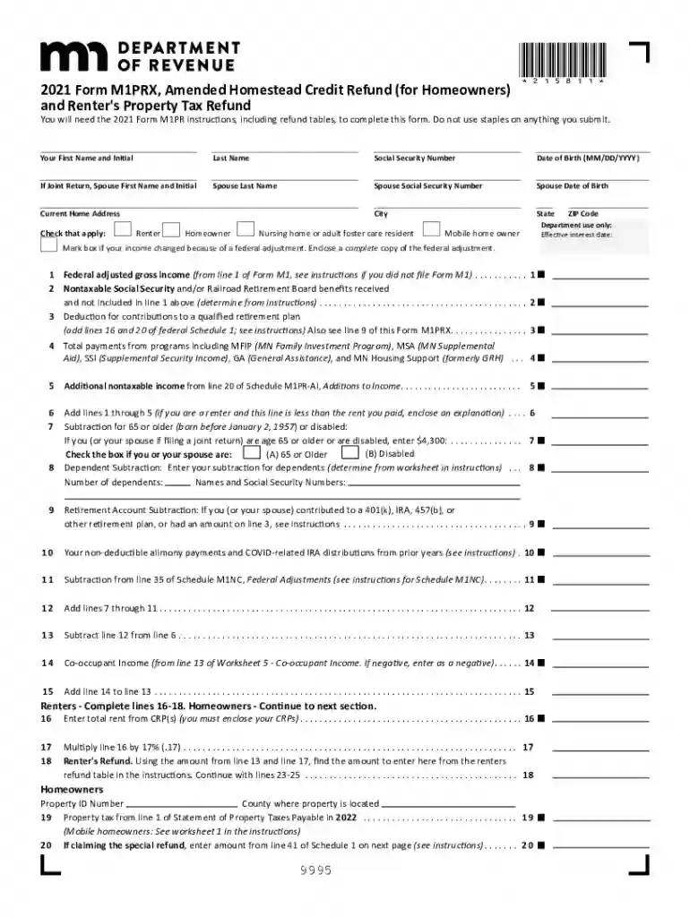 2021 form m1pr Preview on Page 1