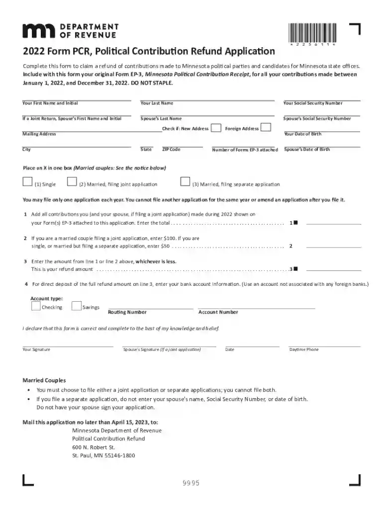 mn pcr form Preview on Page 1
