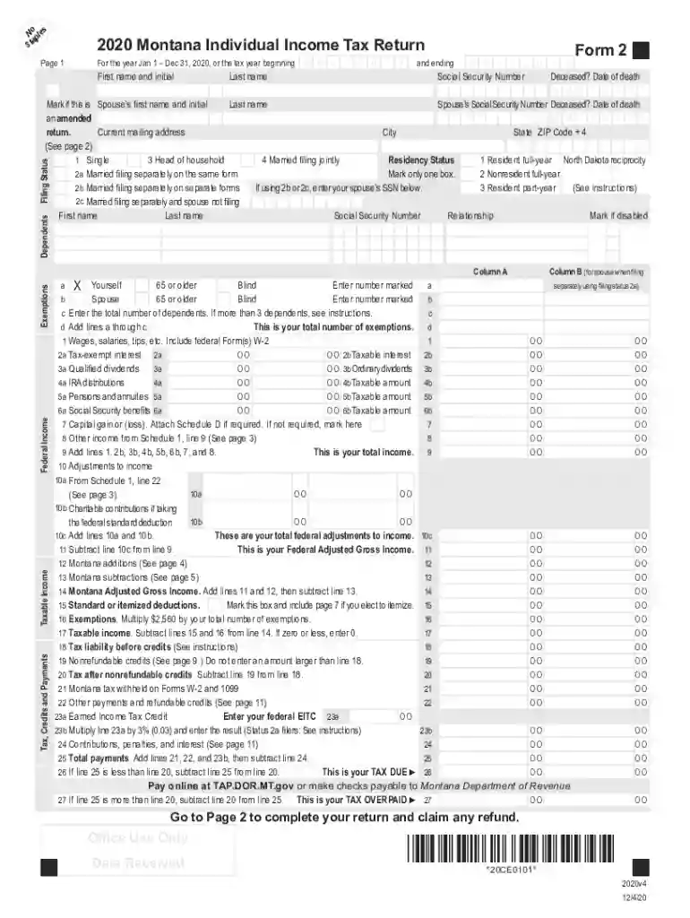 montana tax forms Preview on Page 1