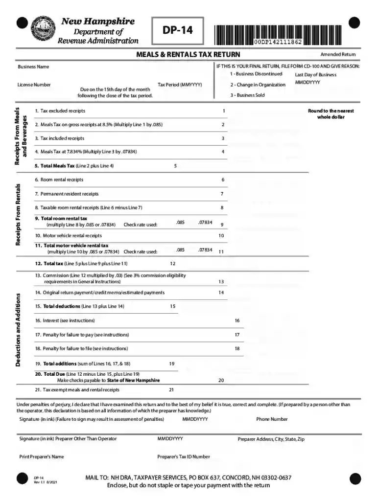 new hampshire dor dp 14 Preview on Page 1