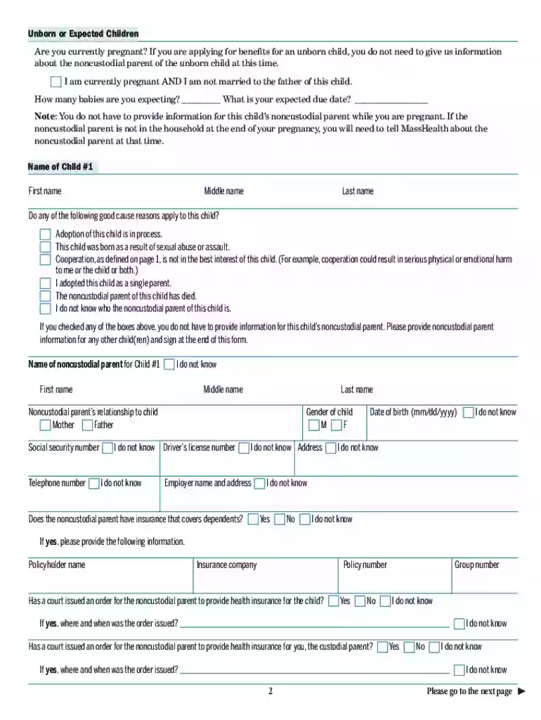 non custodial parent form Preview on Page 1