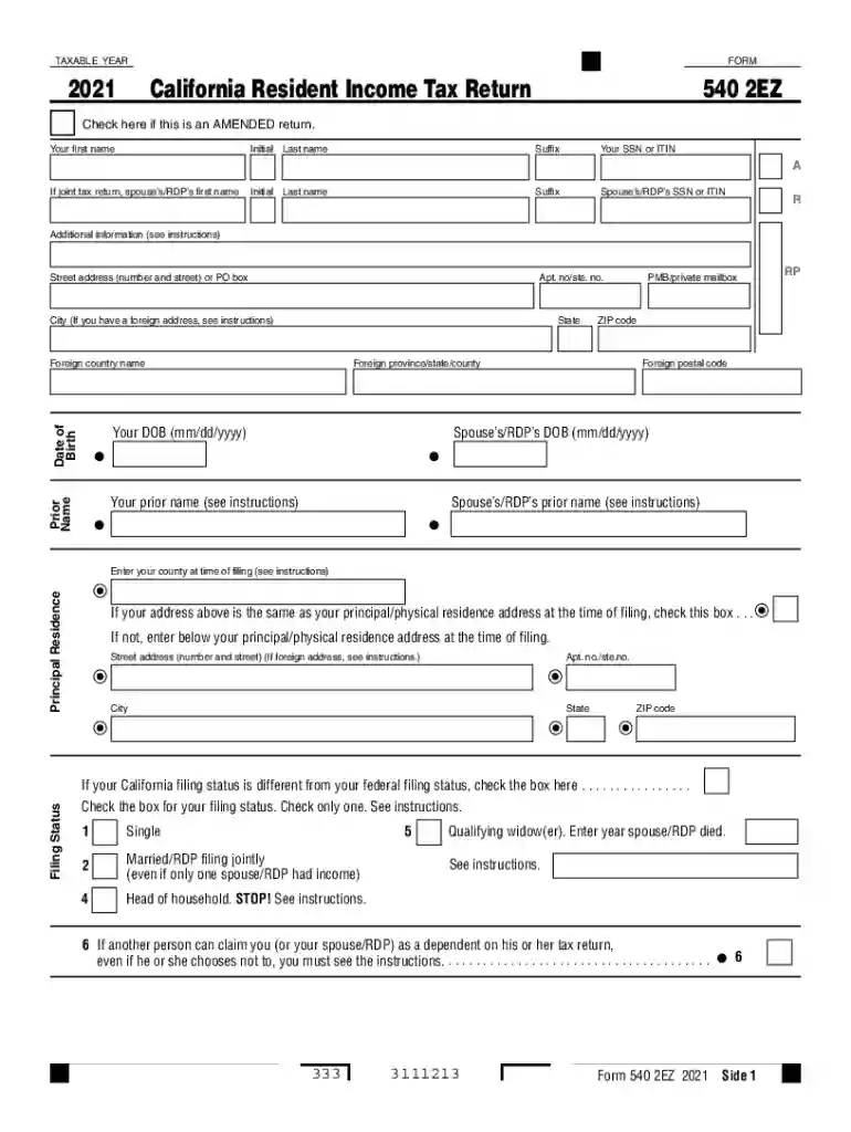 2021 form 540 Preview on Page 1