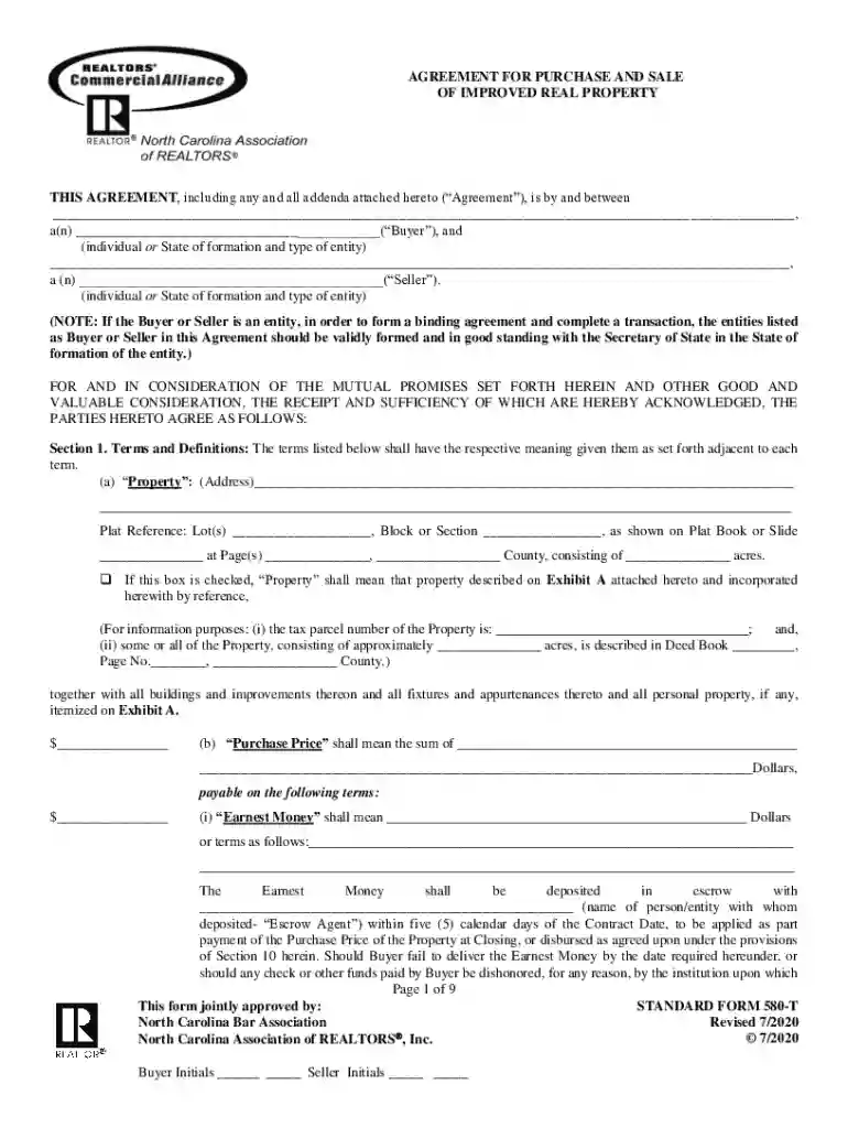 AGREEMENT FOR PURCHASE AND SALE OF IMPROVED - Preview on Page 1