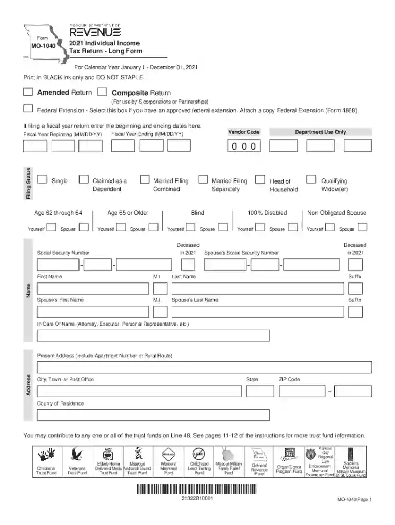 2021 missouri tax forms Preview on Page 1