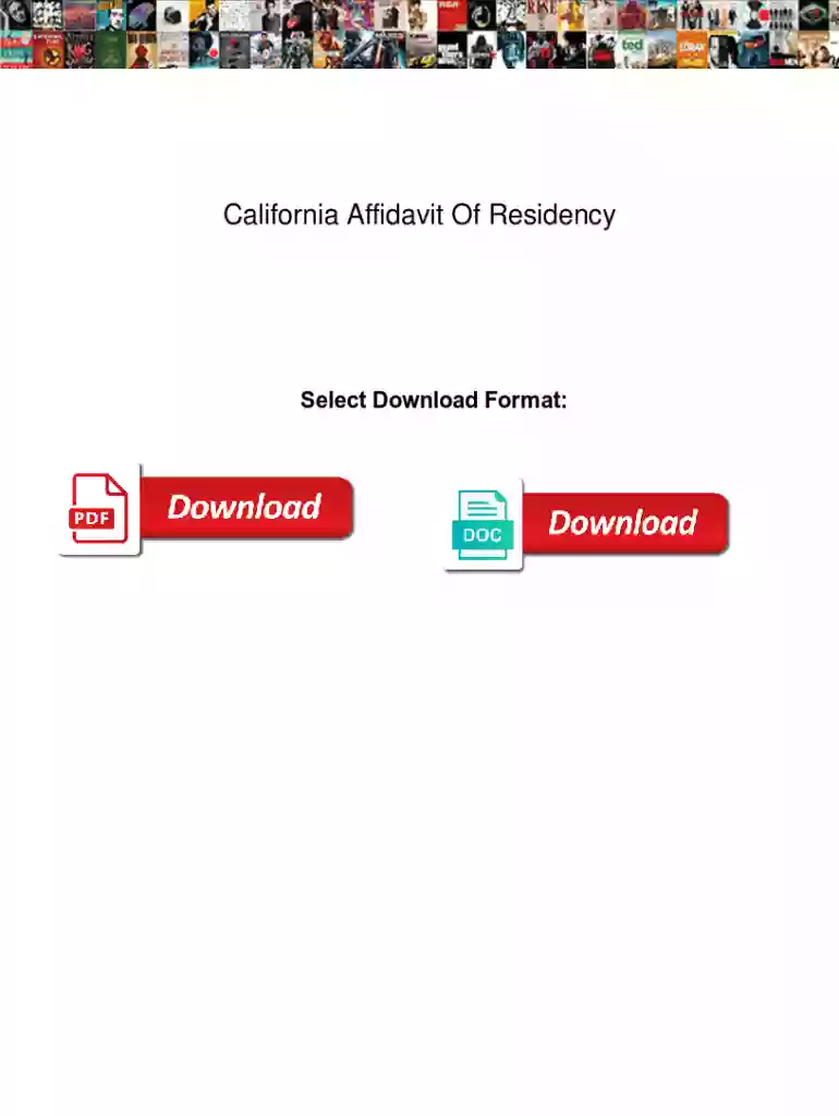 California Affidavit of Residency Preview on Page 1