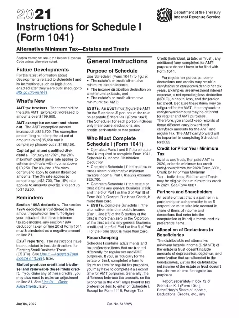 instructions schedule i Preview on Page 1