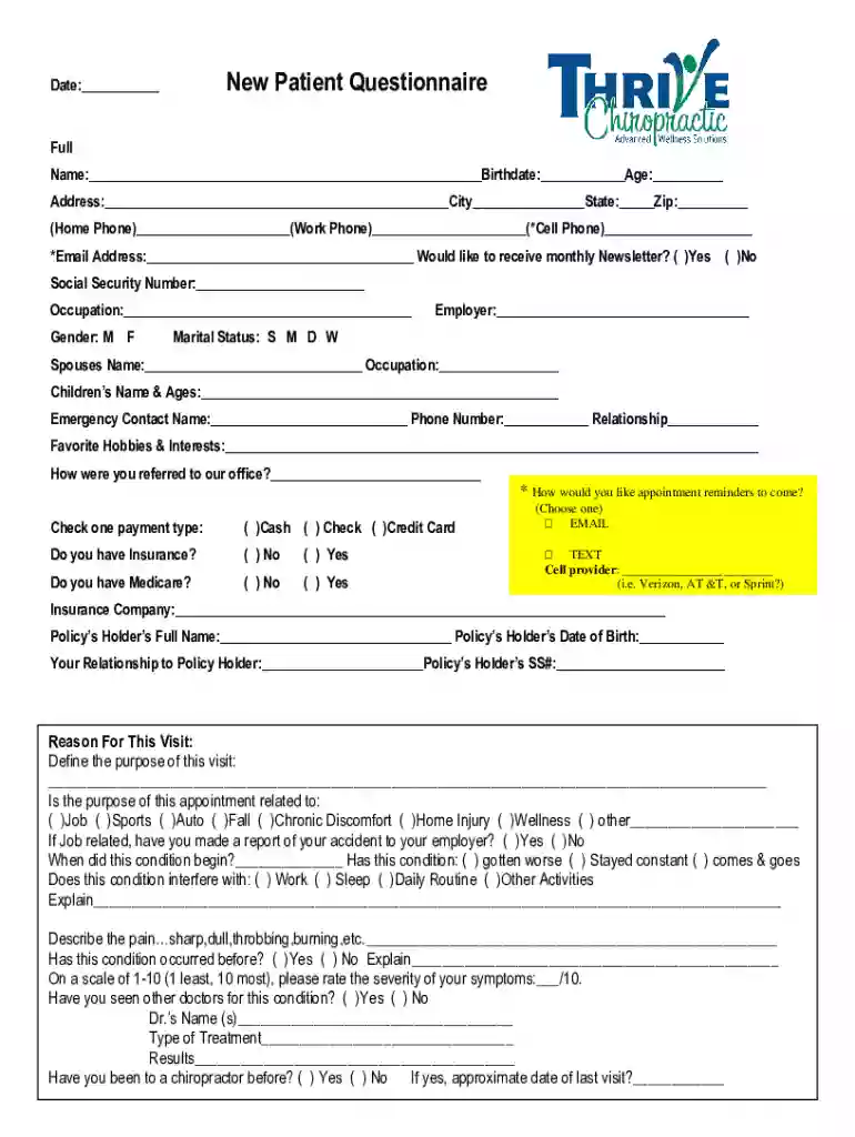 New Patient Paperwork - Family Clinic of Oak Ridge Preview on Page 1