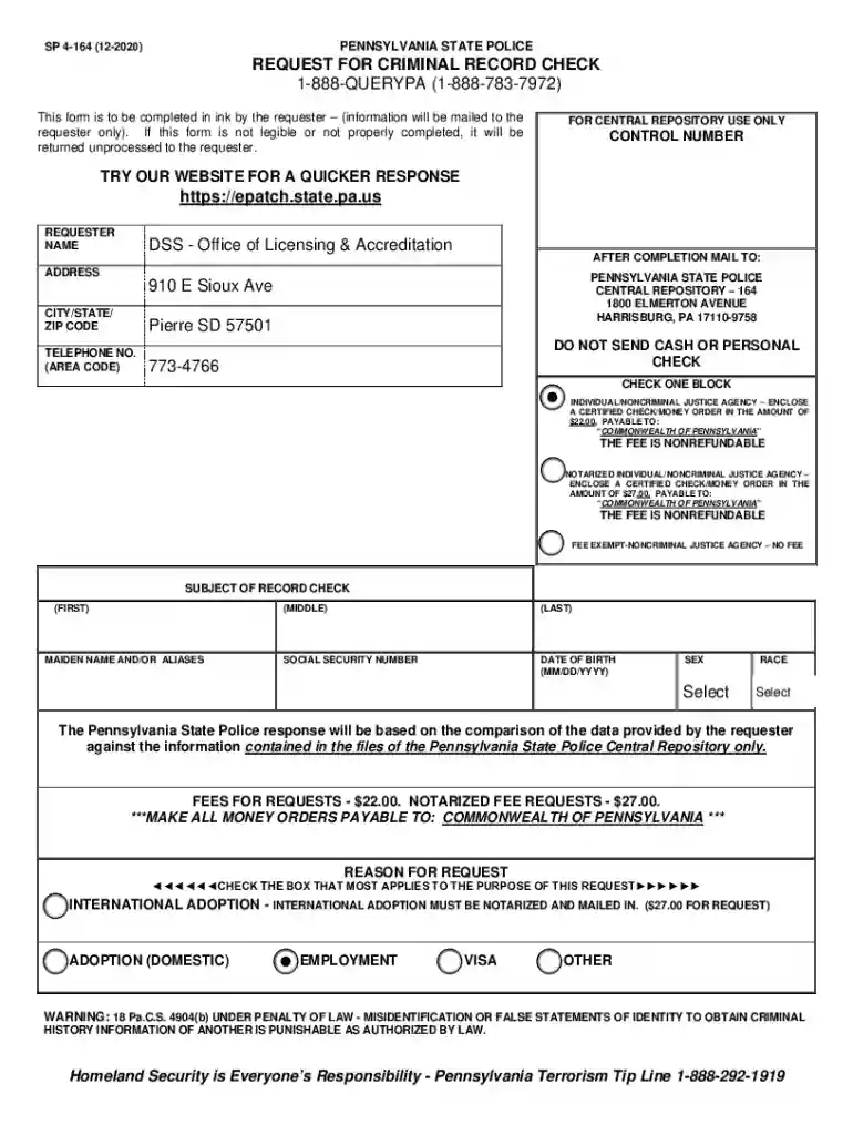 sp 4 164 form Preview on Page 1