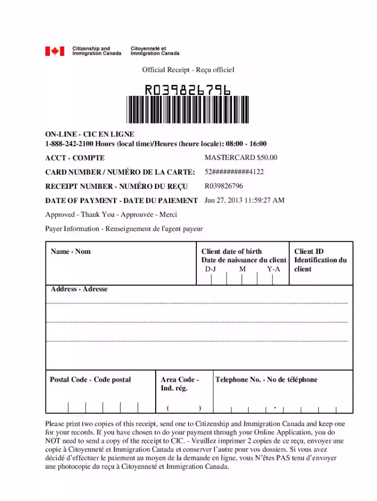 receipt Preview on Page 1