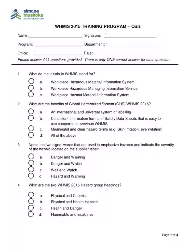 whmis 2015 quiz answers pdf Preview on Page 1