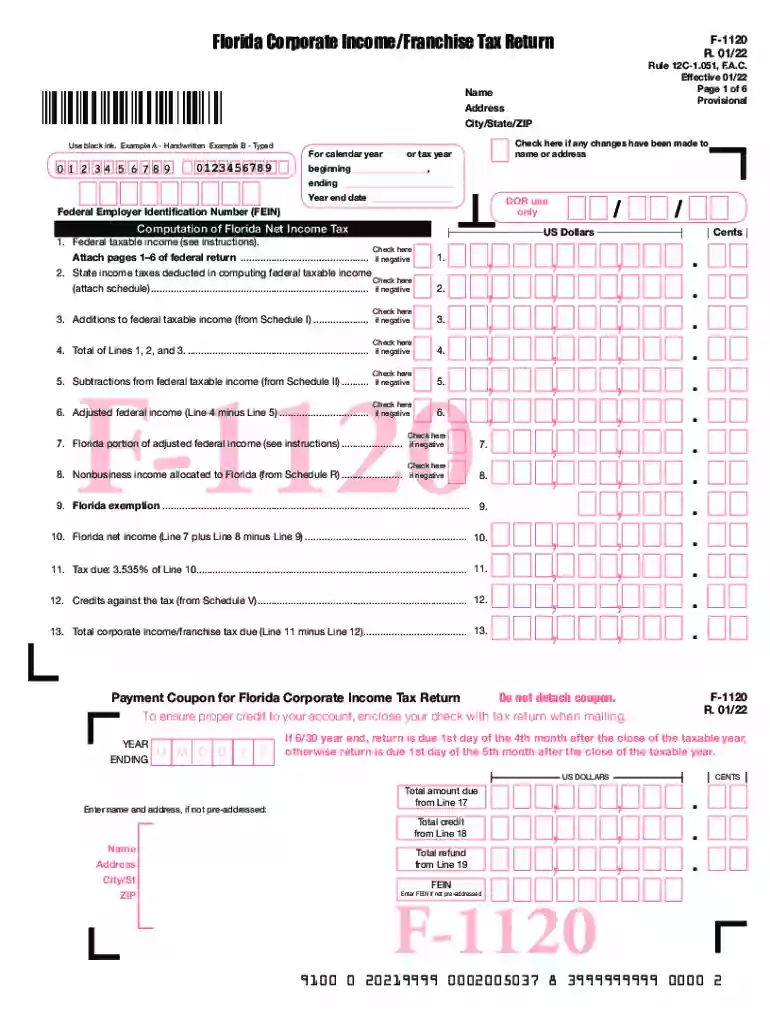 fl 1120 instructions 2022 Preview on Page 1