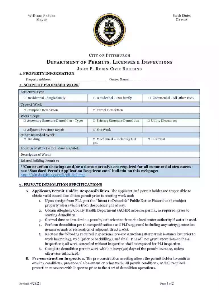 demolition permit pittsburgh Preview on Page 1