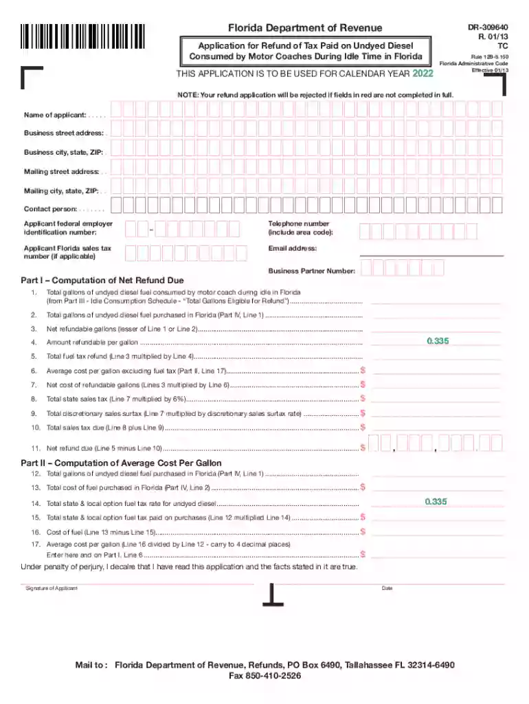 Florida Department of Revenue DR-309640 R. 01/13 ... Preview on Page 1