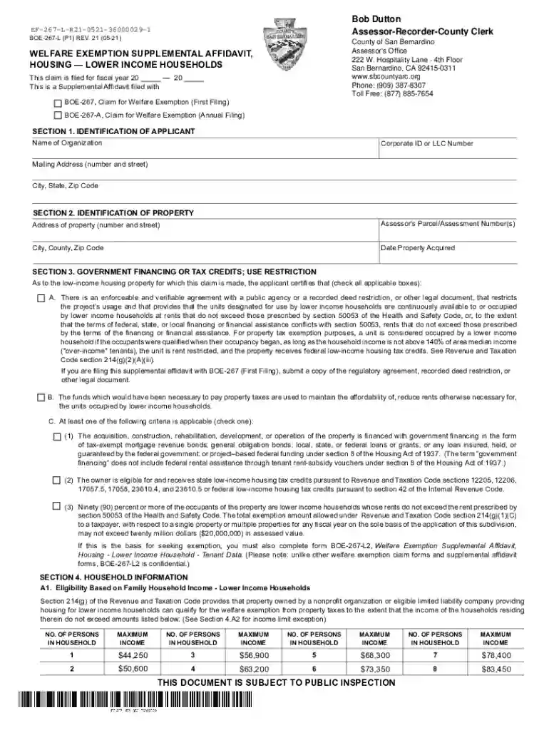 267 welfare exemption Preview on Page 1