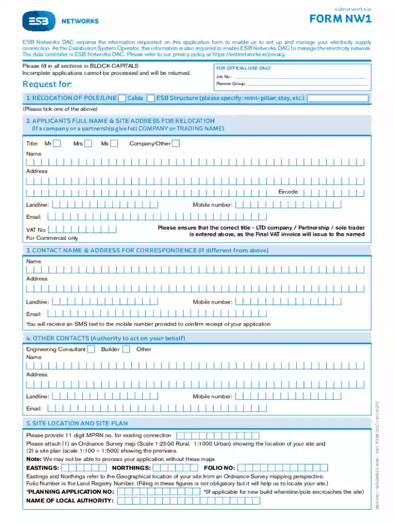 nw1 form esb Preview on Page 1