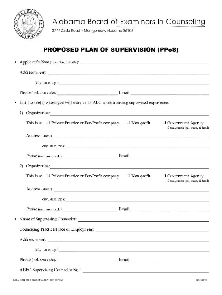 ABEC Proposed Plan of Supervision Preview on Page 1