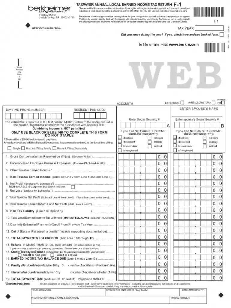 pa income f form Preview on Page 1