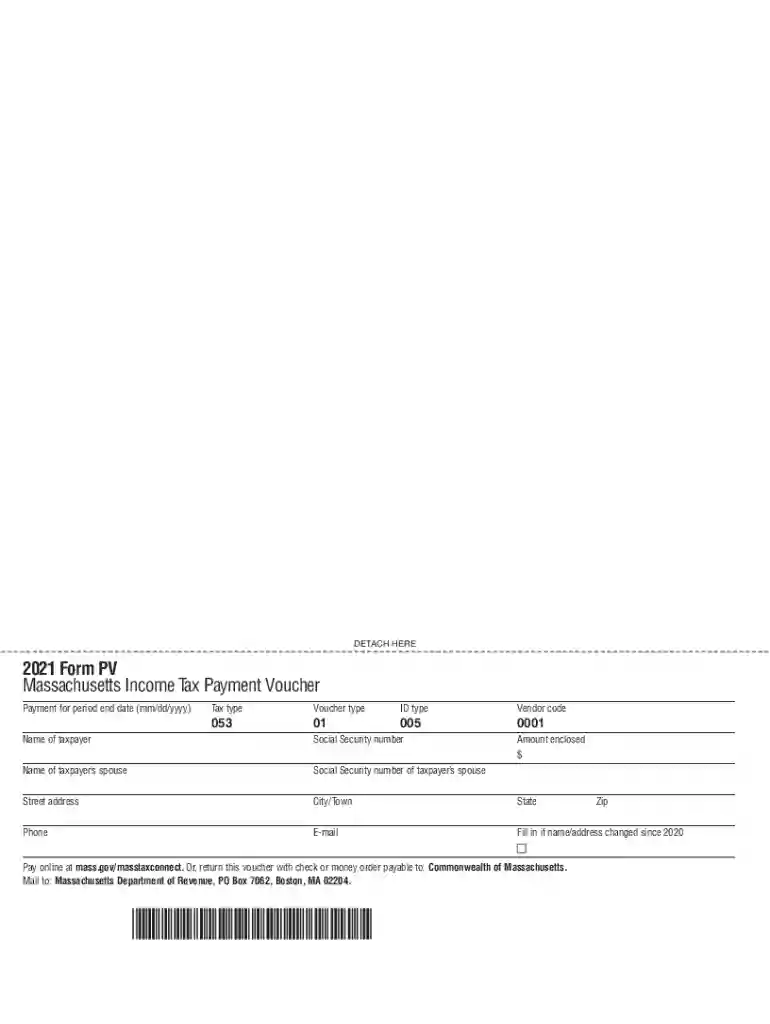 massachusetts income tax payment voucher Preview on Page 1
