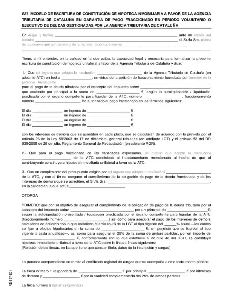 Modelo De Escritura De Constituci n De Hipoteca Inmobiliaria Preview on Page 1