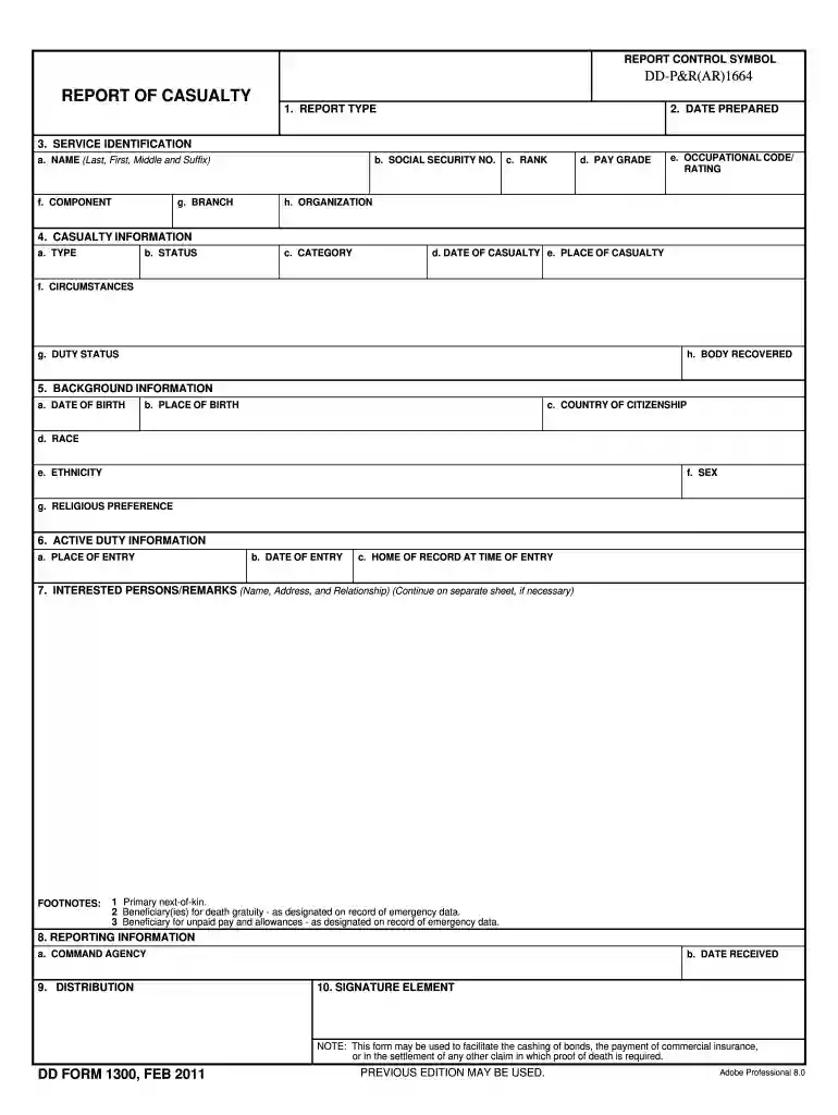 dd form 1300 Preview on Page 1