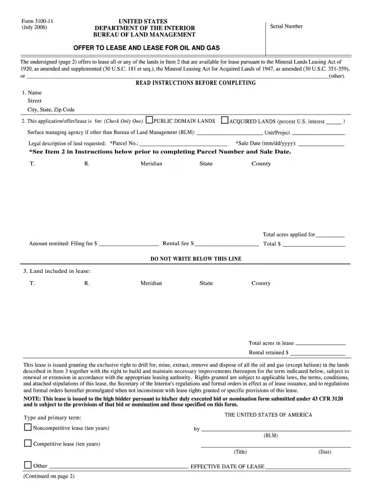 2006 BLM 3100-11 Preview on Page 1