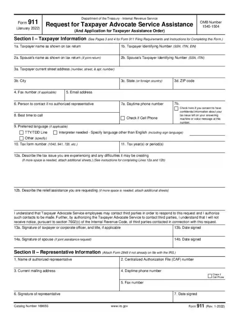 irs form 911 pdf Preview on Page 1