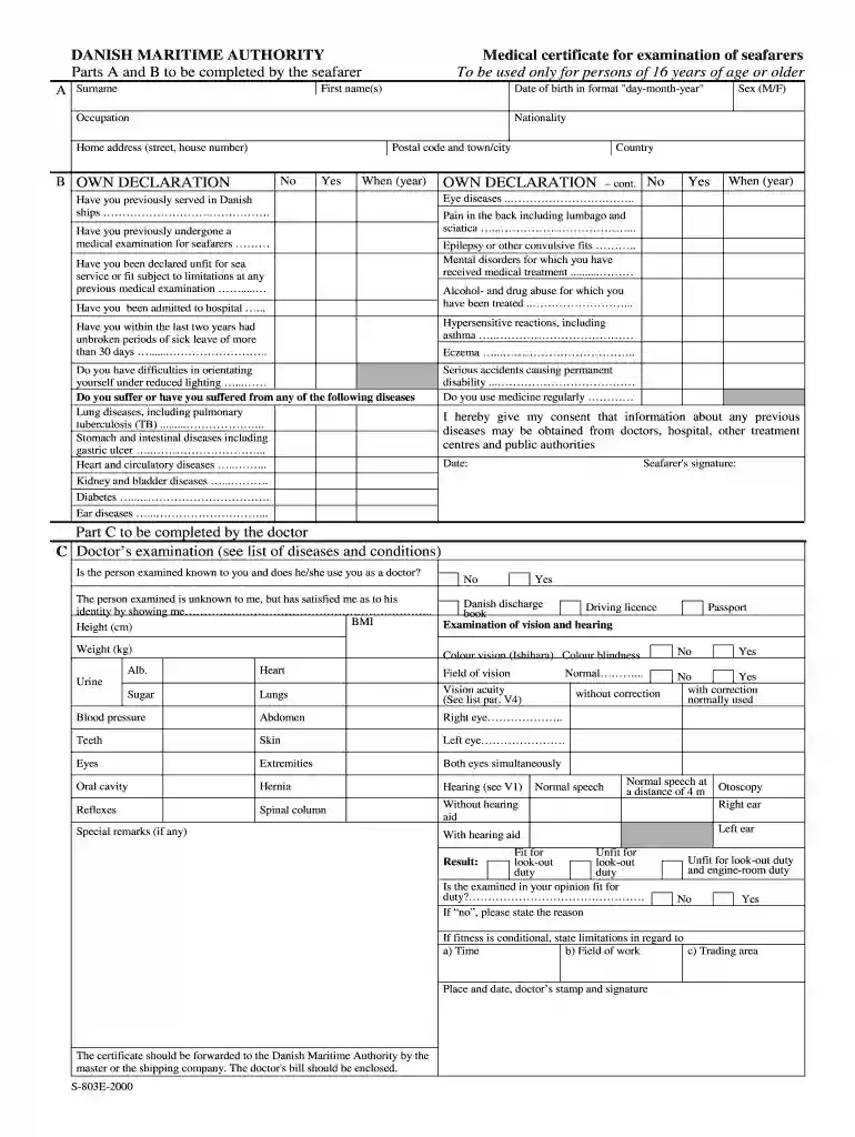 liberian medical certificate for seaman Preview on Page 1