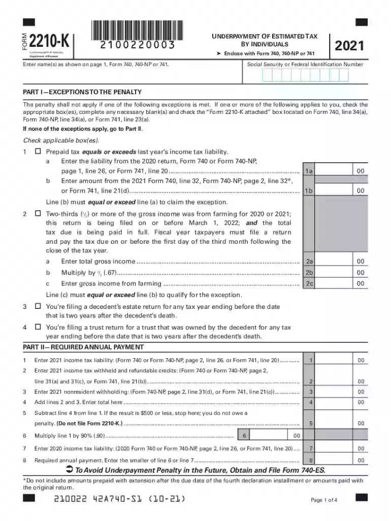 2210 k form Preview on Page 1