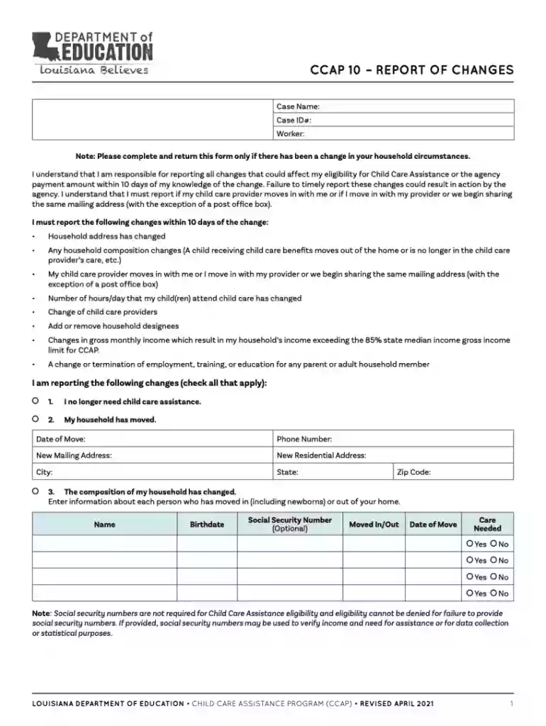ccap 10 form Preview on Page 1