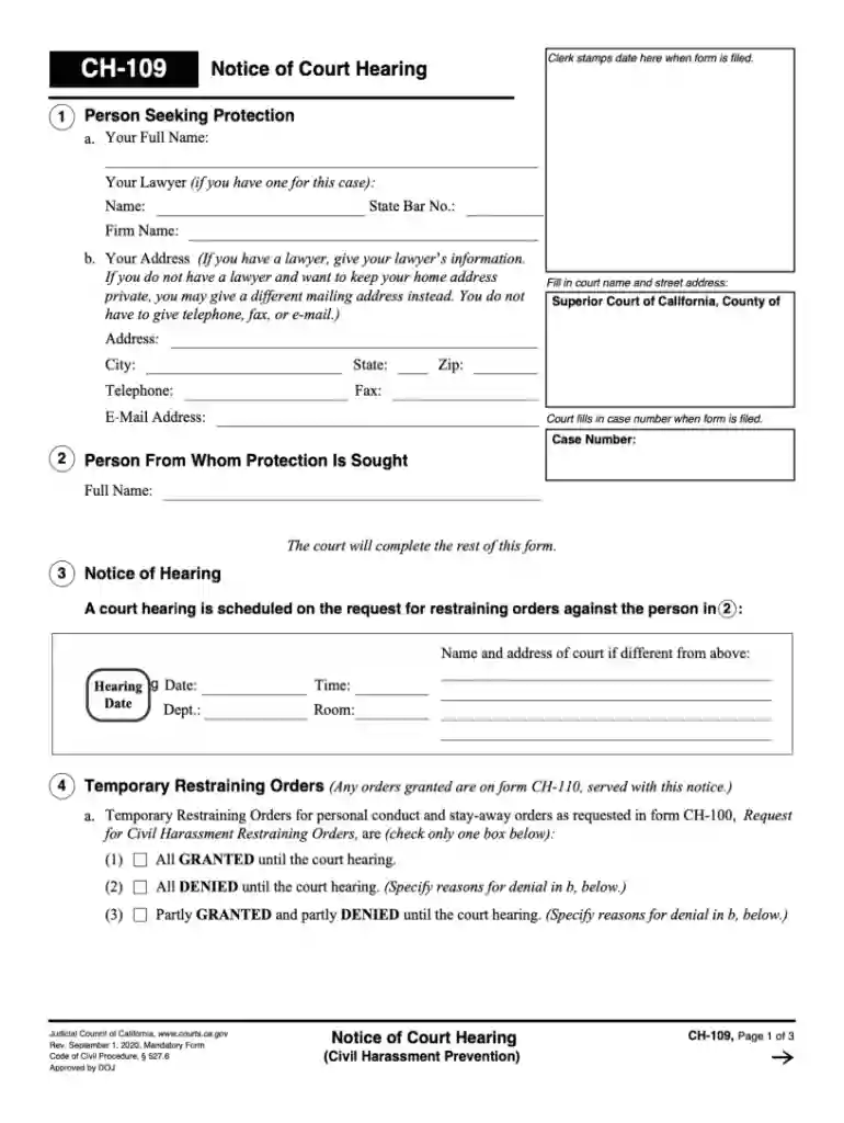 ch 109 notice of court hearing Preview on Page 1