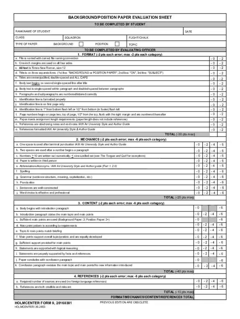 AFOATS FORM 9, 20070401 Preview on Page 1