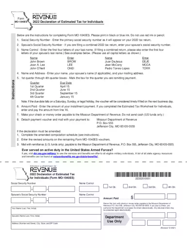 form 1040 es Preview on Page 1