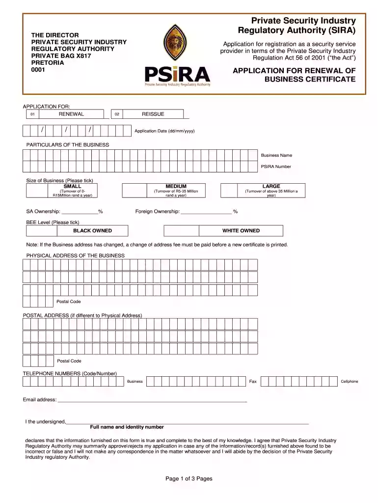 psira login Preview on Page 1