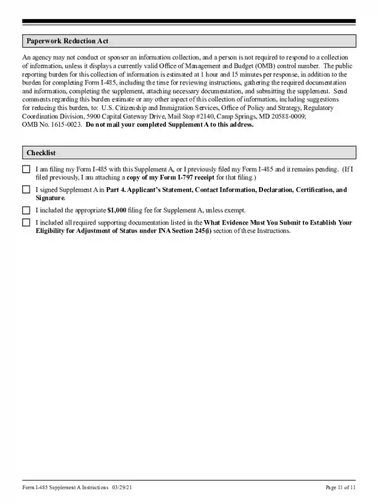 instructions i 485 adjustment Preview on Page 1