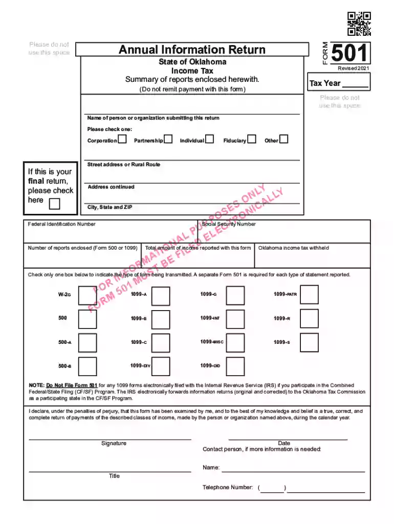 Form 501 Annual Information Return Summary of Reports Enclosed Herewith Preview on Page 1