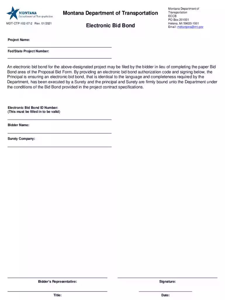 MDT-CTP-102-07-2 Electronic Bid Bond To be completed by the Prime Contactor Preview on Page 1