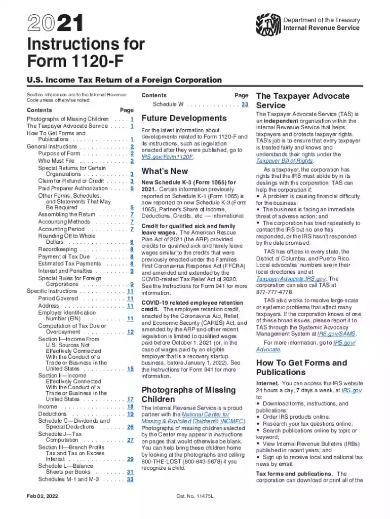 form 1120 f Preview on Page 1
