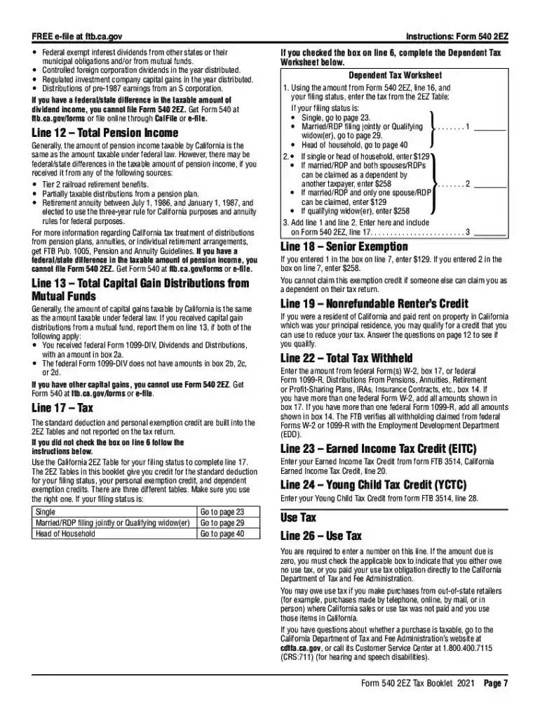 2021 540 tax form Preview on Page 1
