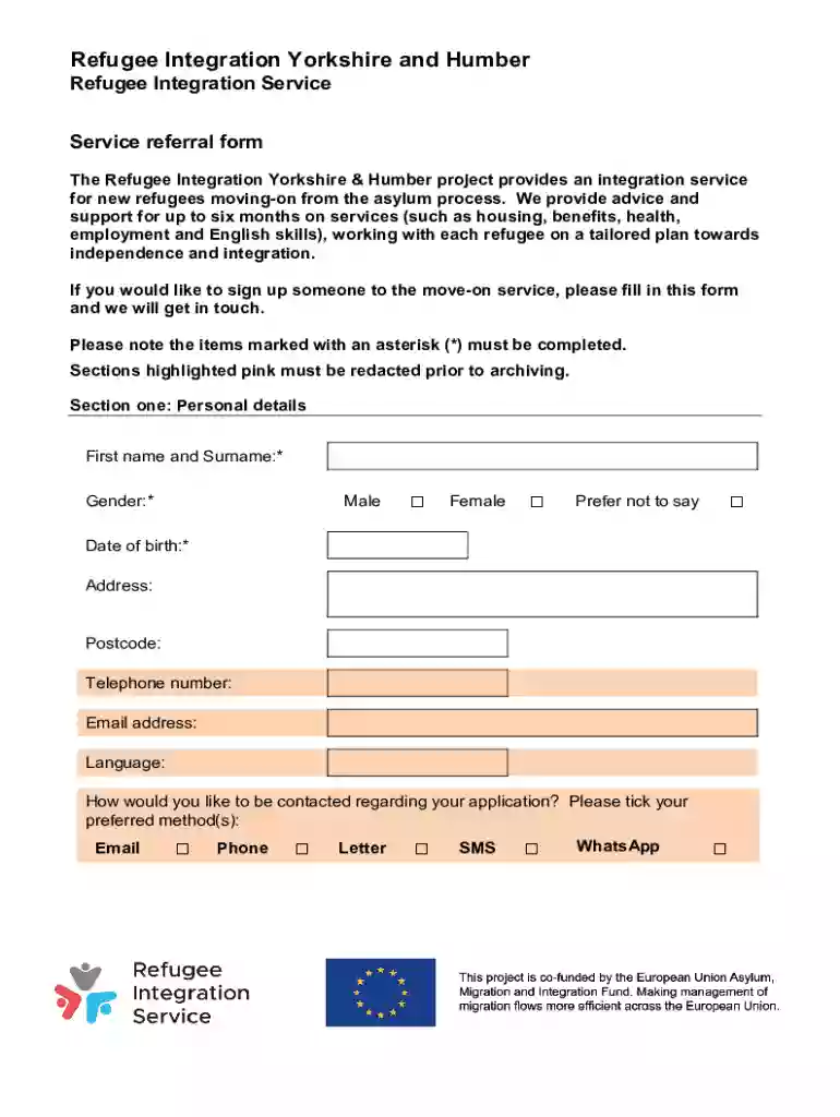Refugee referral form - hull uk Preview on Page 1