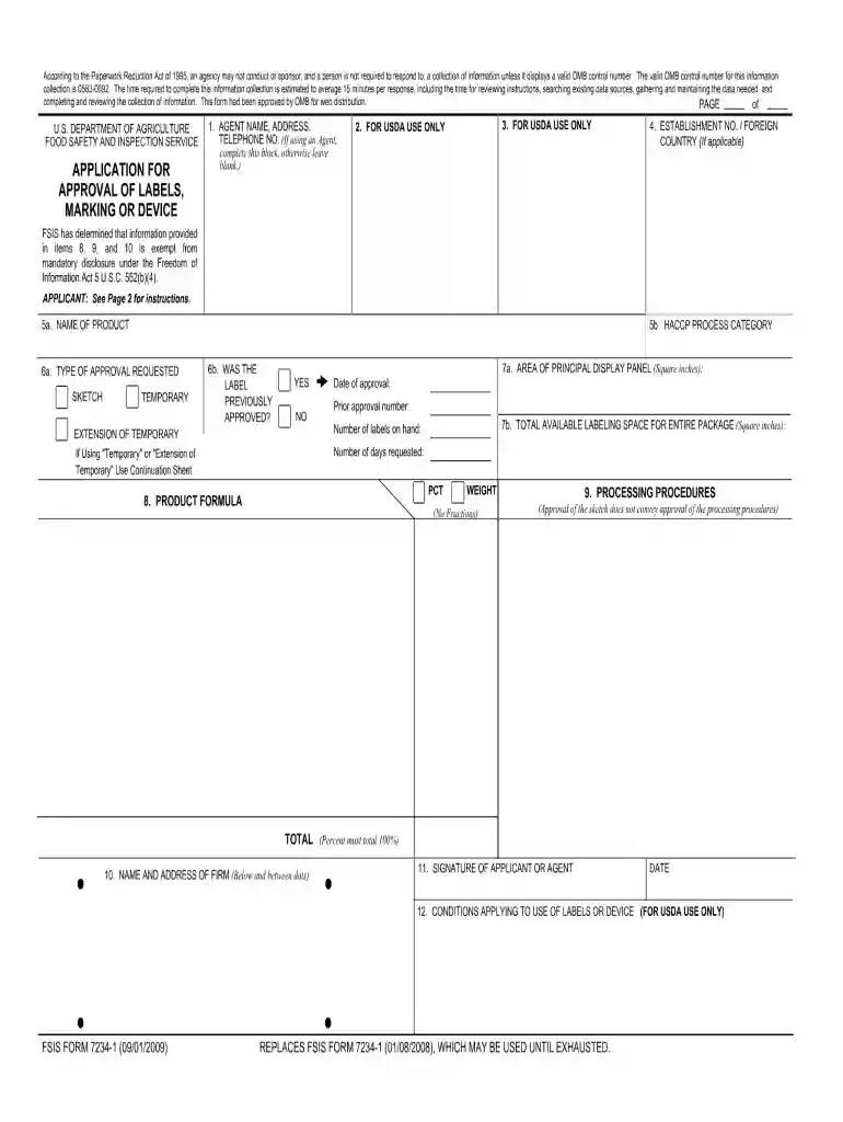 application for approval of labels marking or device 2009 form Preview on Page 1