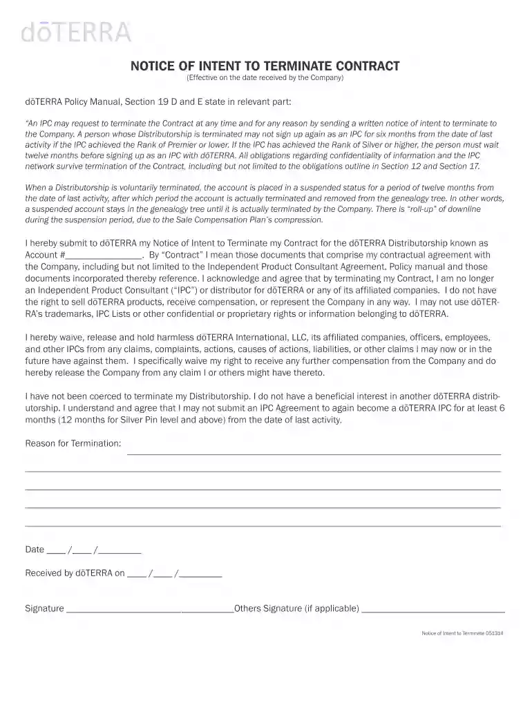 cancel doterra membership Preview on Page 1