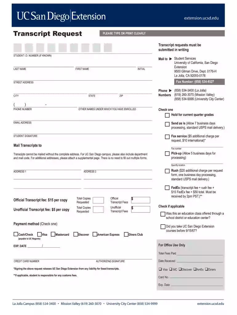 ucsd unofficial transcript Preview on Page 1