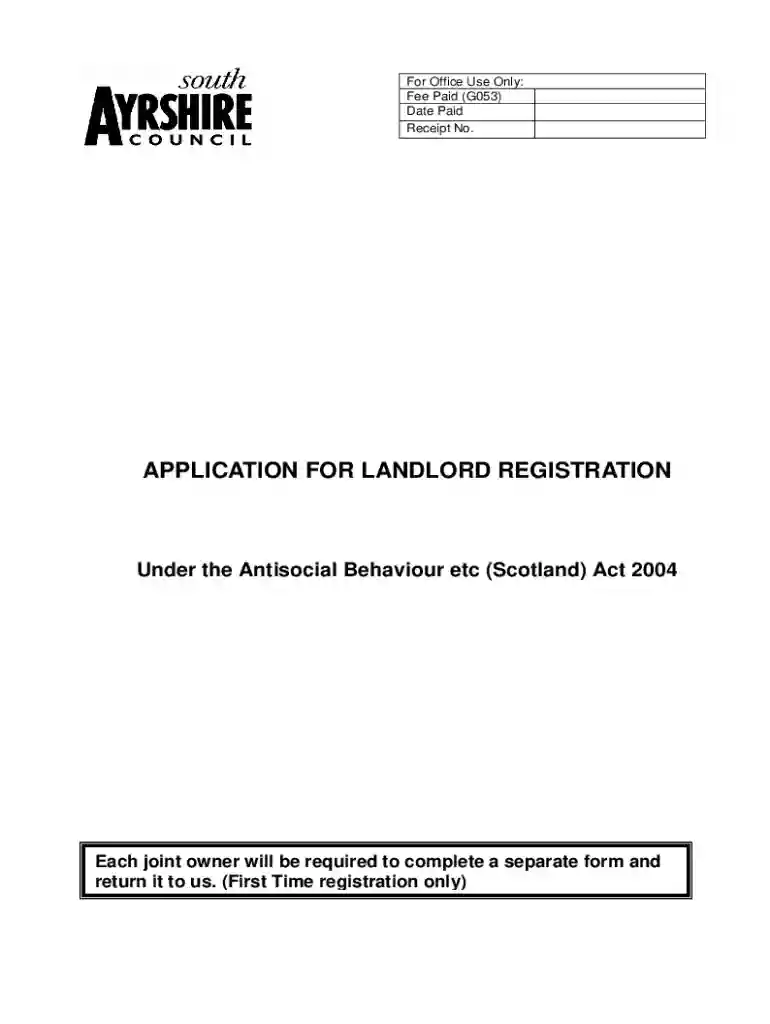 landlord registration south ayrshire Preview on Page 1