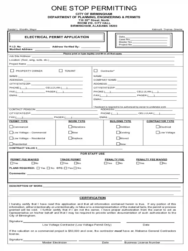 birmingham electrical permit Preview on Page 1