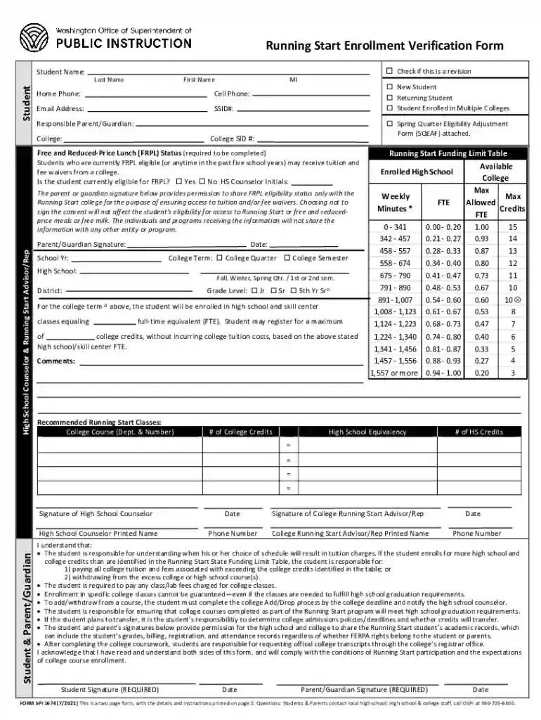 enrollment verification form k12 Preview on Page 1