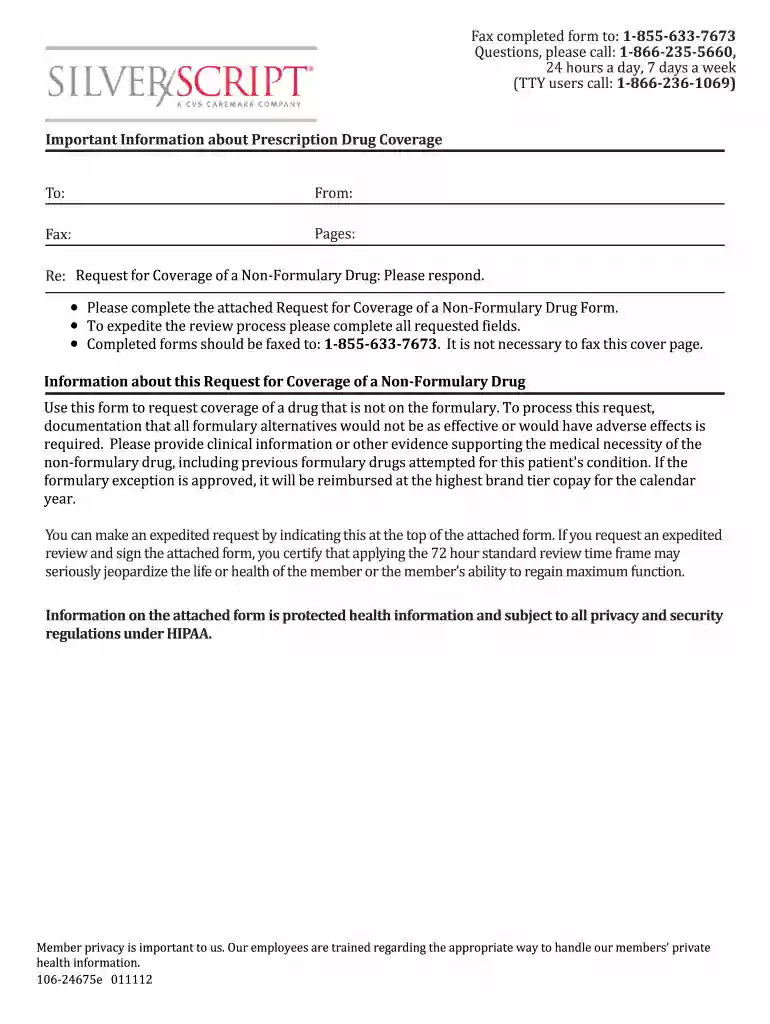 silver script prior authorization form Preview on Page 1