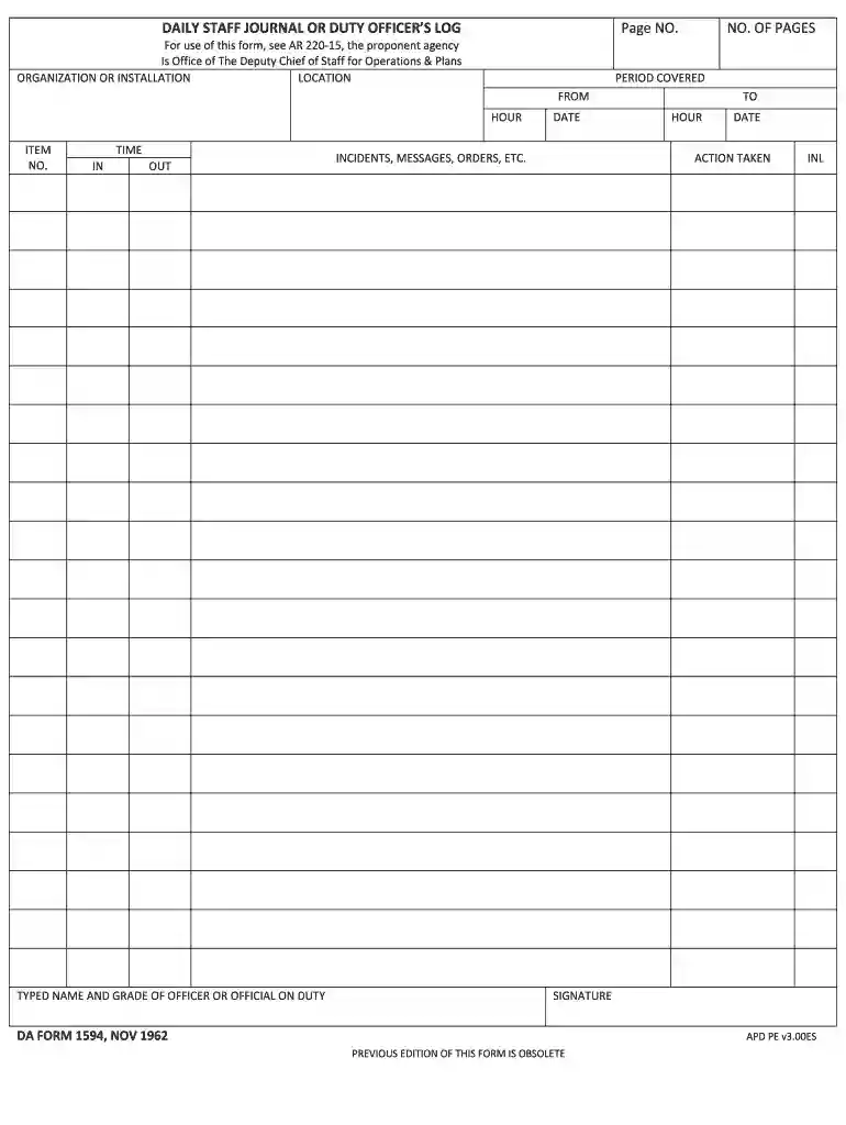da form 1594 Preview on Page 1