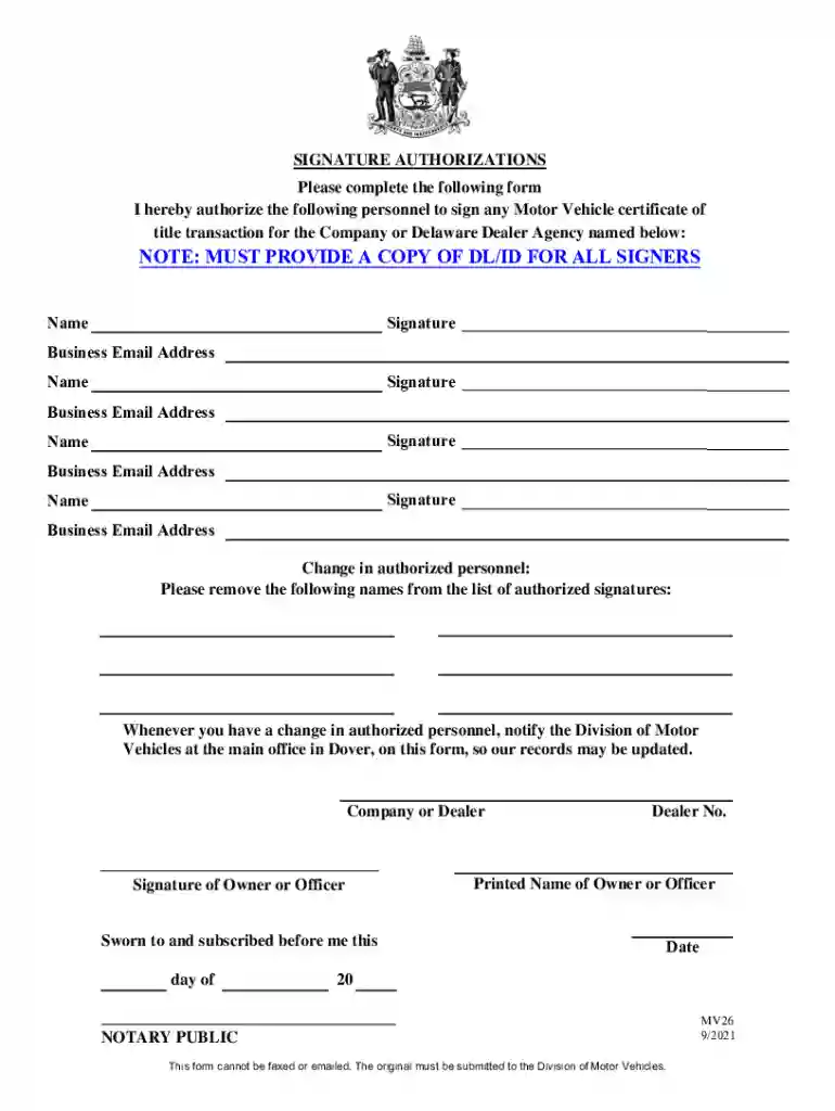 services dmv formsvehservformsSIGNATURE AUTHORIZATIONS - Division of Motor Vehicles Preview on Page 1
