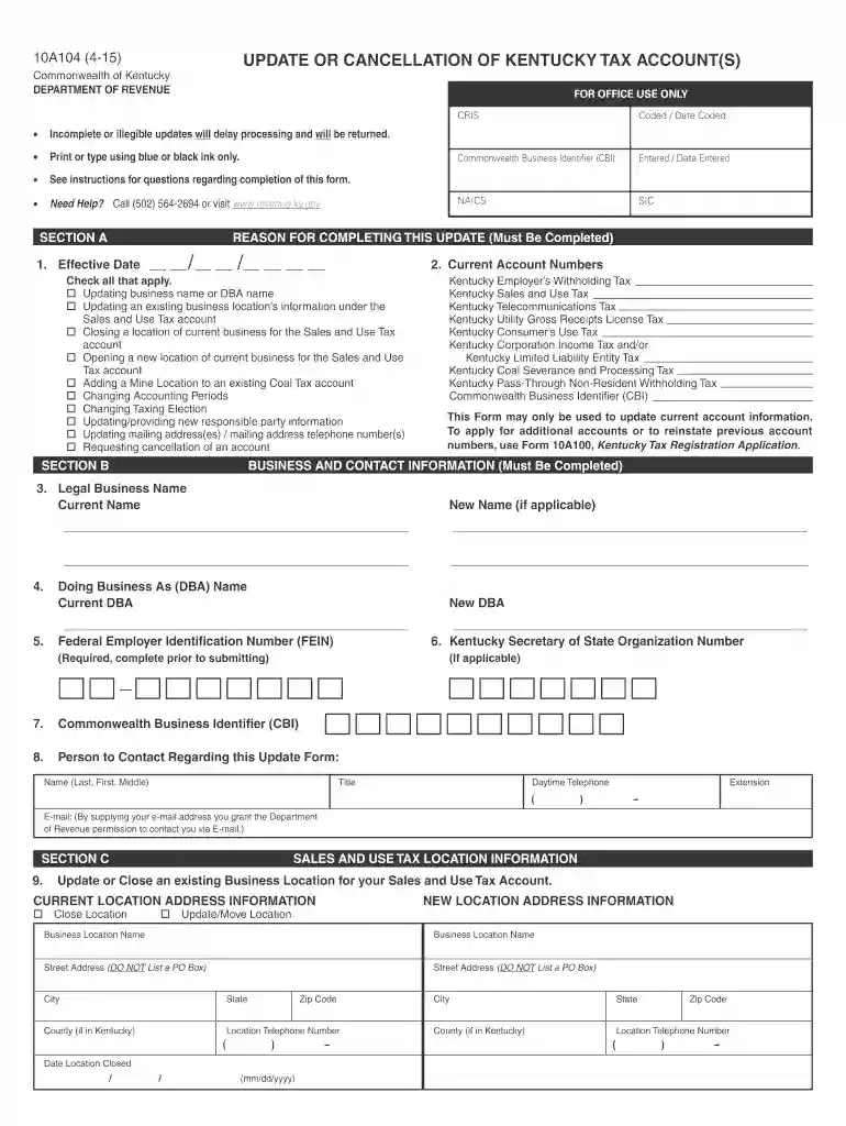 ky accounts 2015 form Preview on Page 1